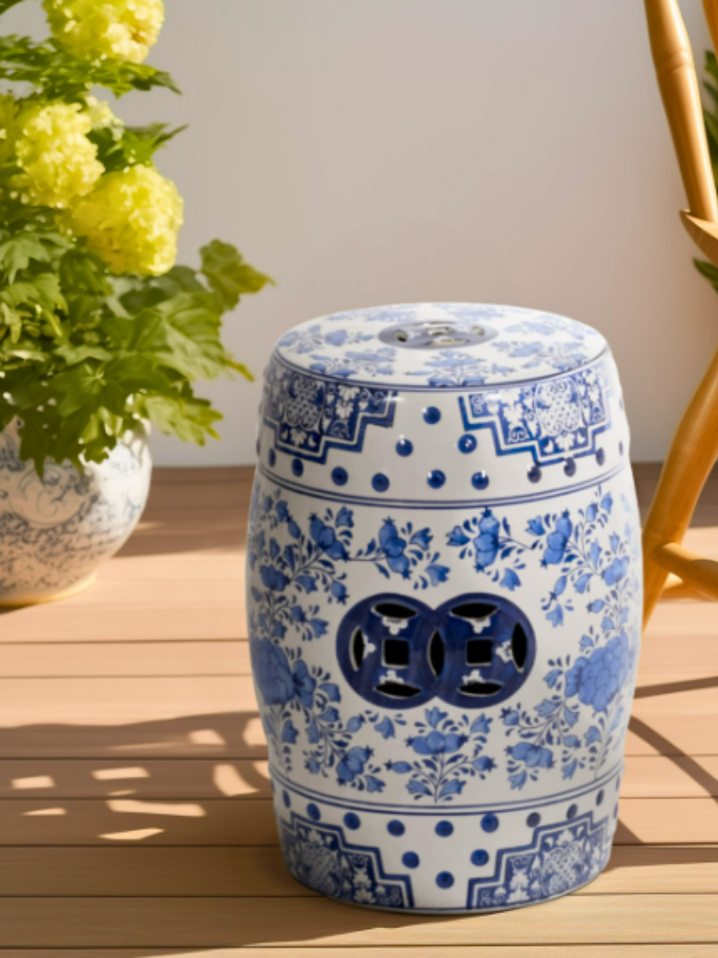 Chinoiserie Ceramic Garden Stool