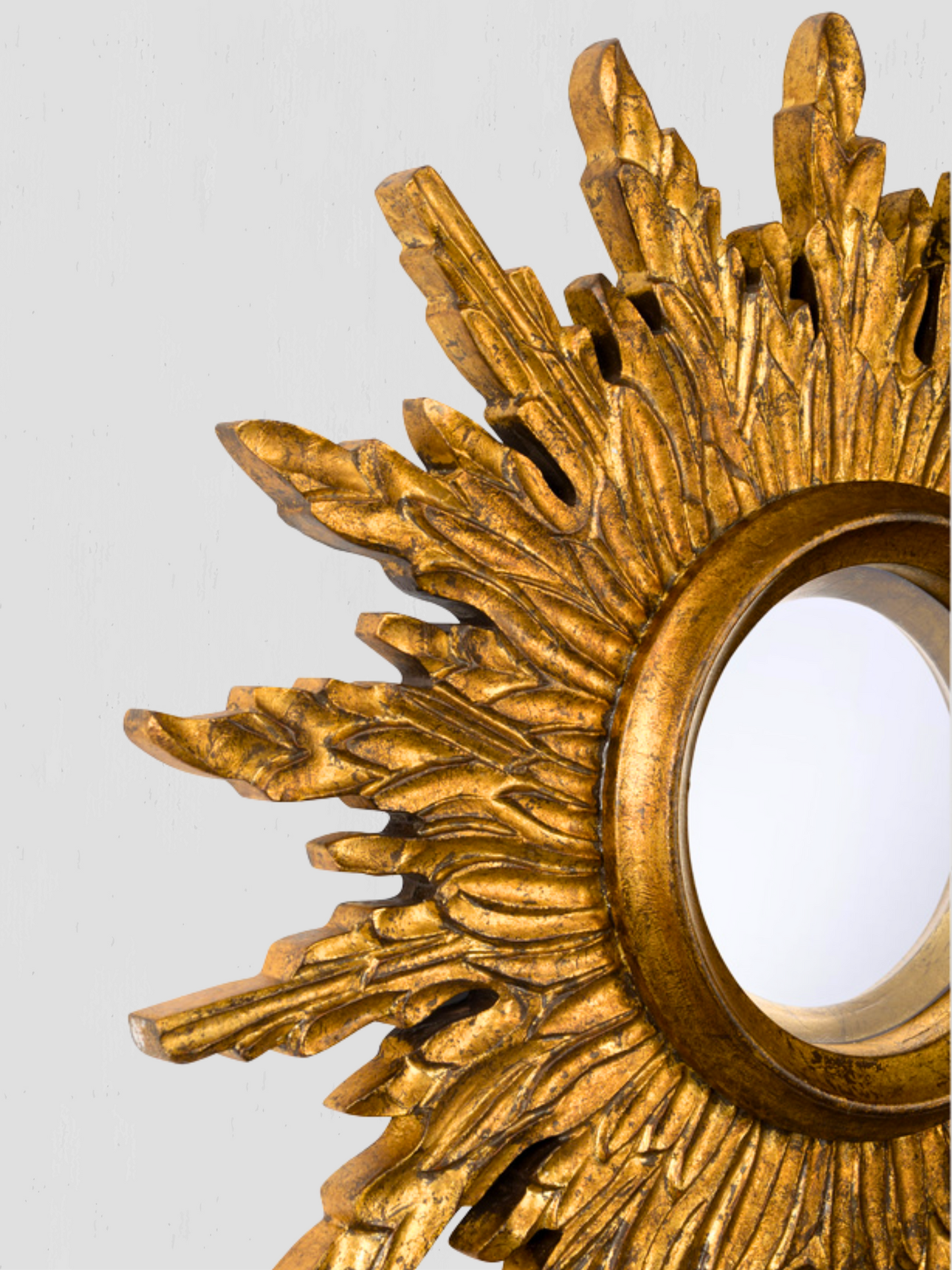 Sunbeam 25" Antique Gold Sunburst Mirror