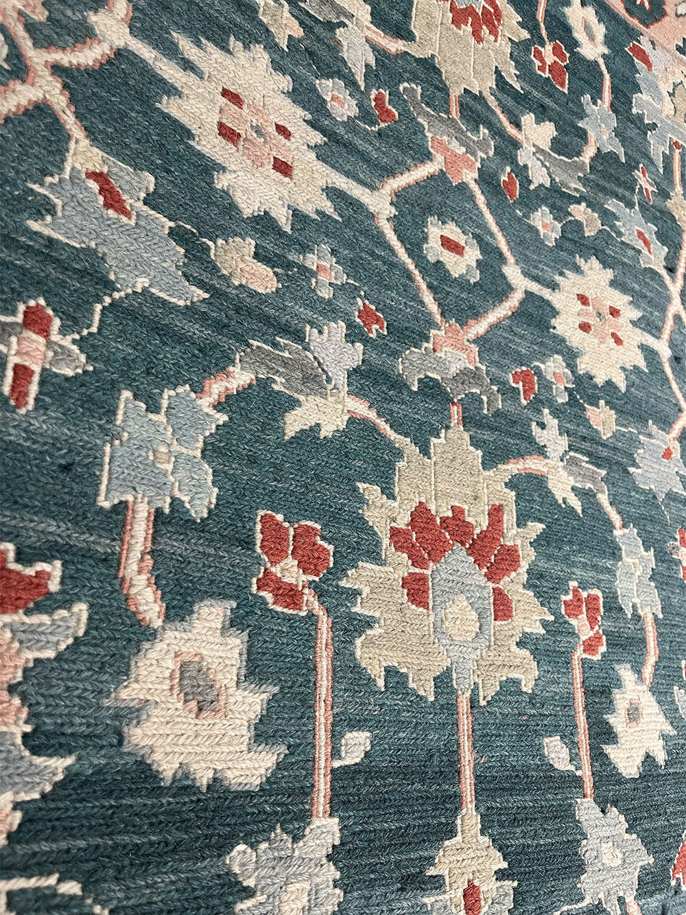Turkish Carpet - Teal and Peach