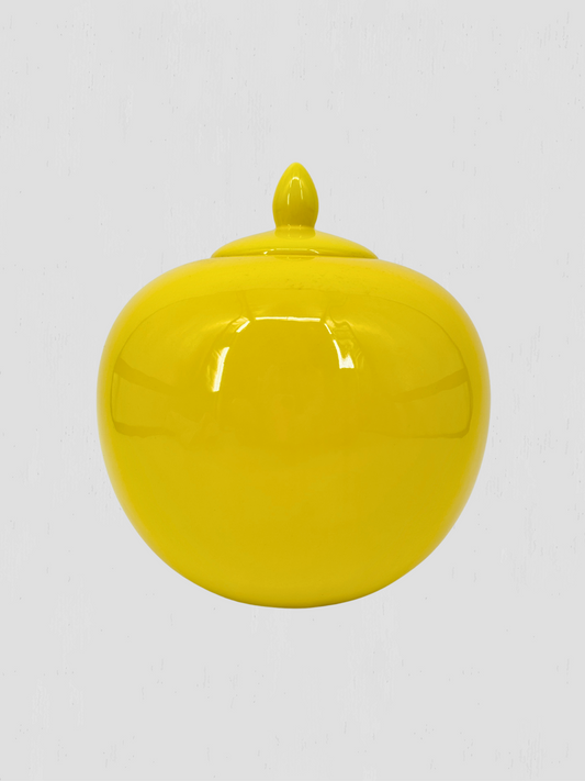 Canary Yellow Decorative Lidded Jar