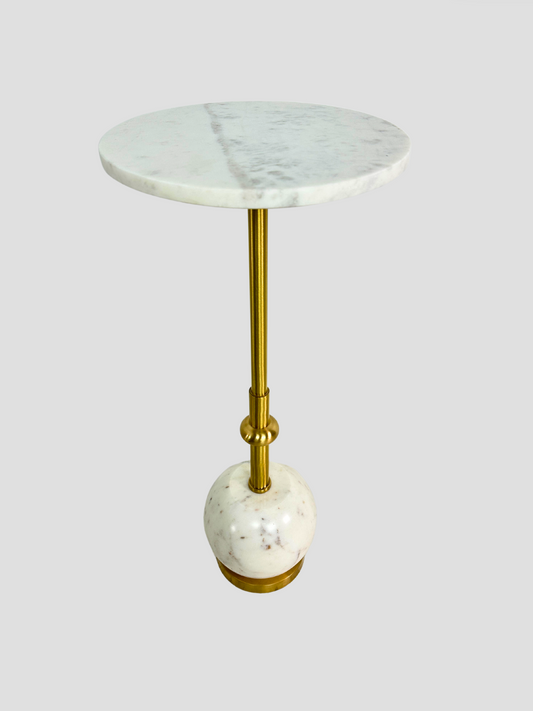 Brushed Brass & Marble Drinks Table