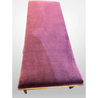 1960s George Tanier Teak Chaise Velvet Upholstered Danish Mid-Century Modern
