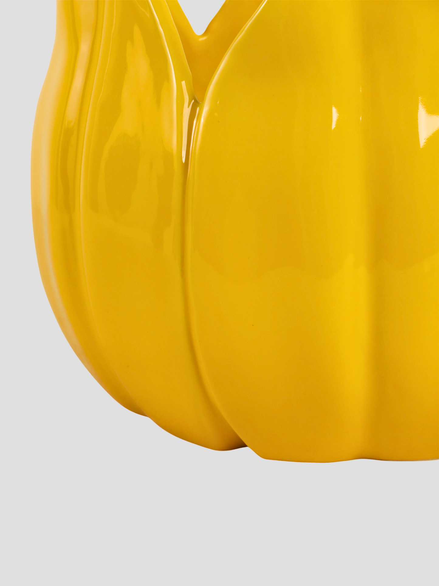 Small Yellow Ceramic Petal Planter