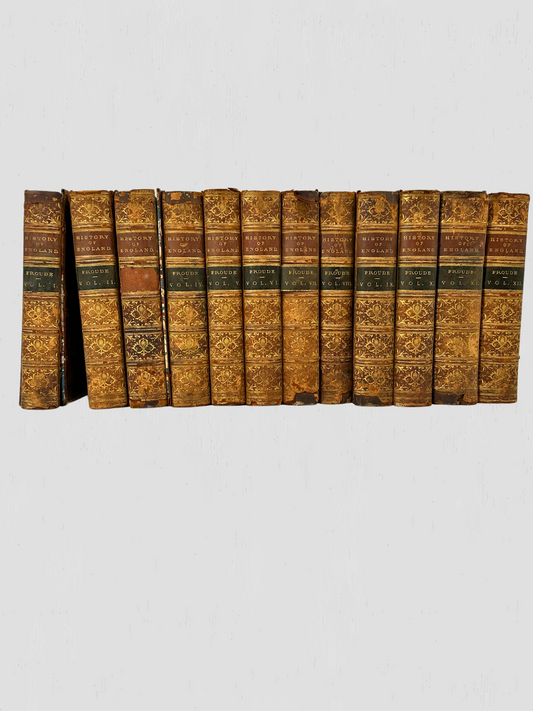 Antique History of England Books Set of 12 by James Anthony Froude