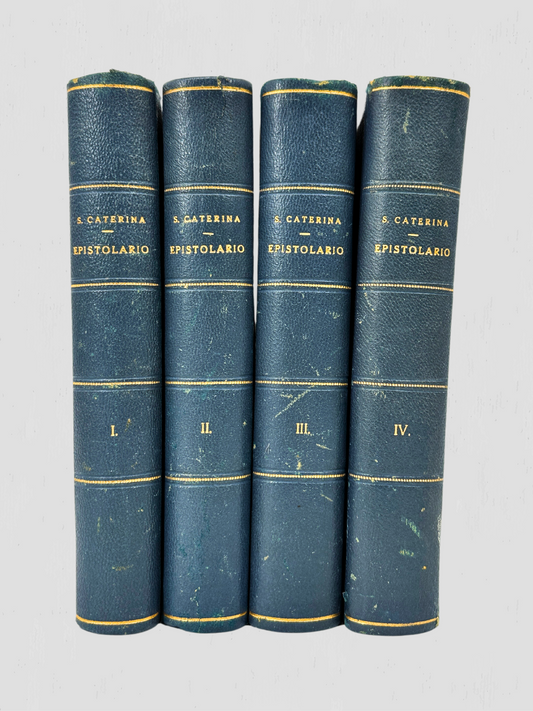 Antique 1910s Italian Le Lettere Di S. Caterina Da Siena Books - Set of 4