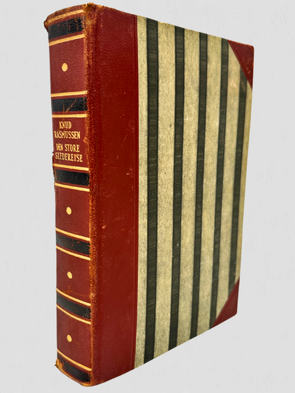Knud Rasmussen Leatherbound Book Vintage Norway