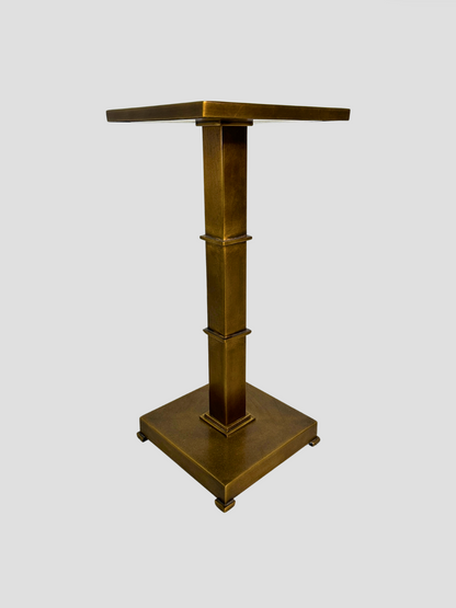 Brass with Black Metallic Glass Drinks Table