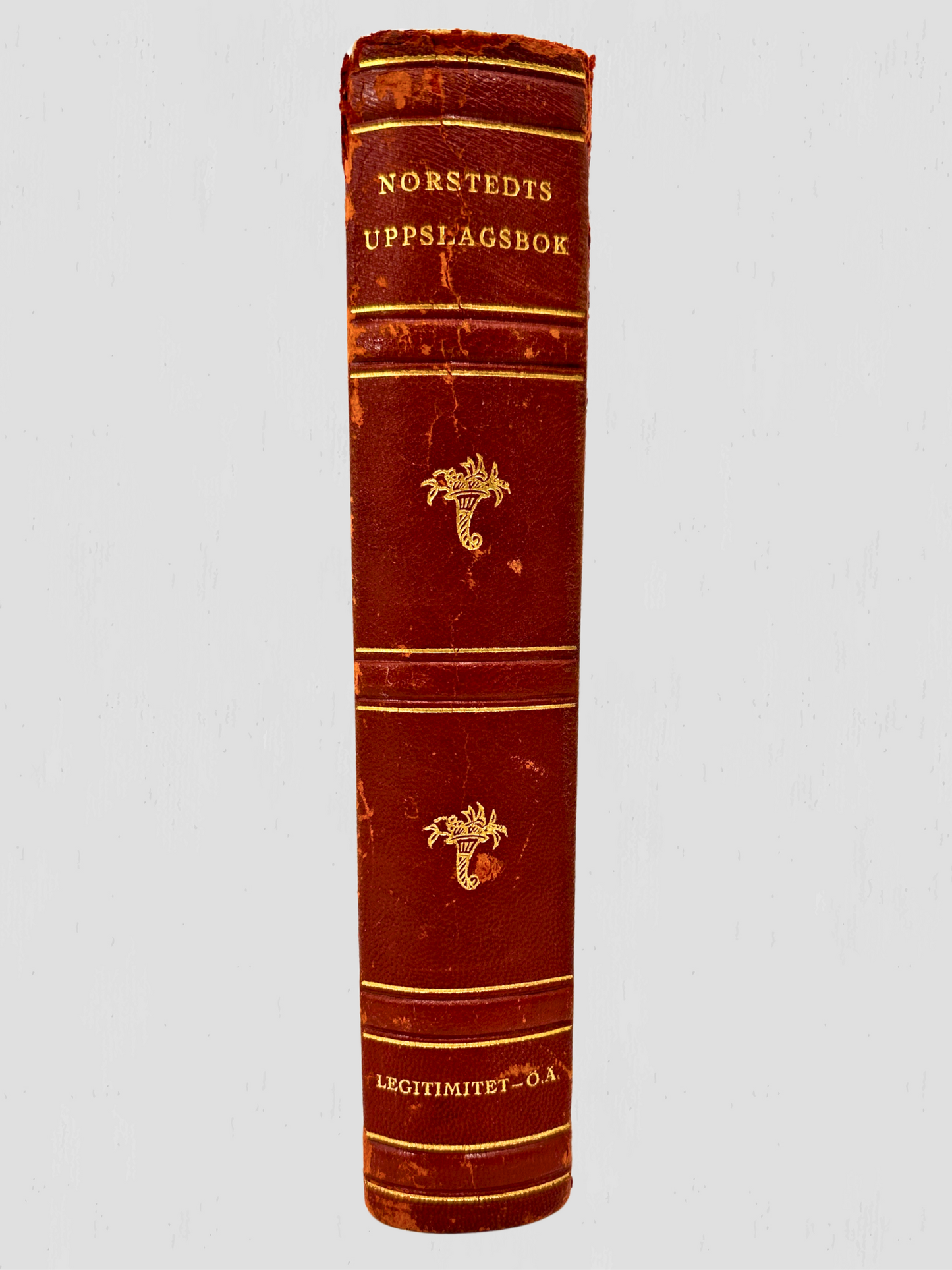 Norstedts Uppslagsbok Leatherbound Book Vintage Sweden Encyclopedia