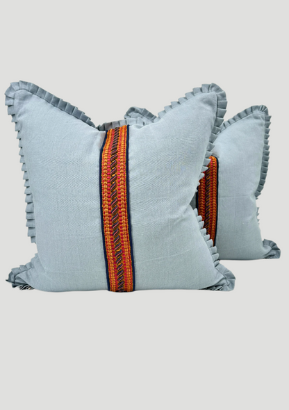 Schumacher Zanzibar Linen Pillow Pair