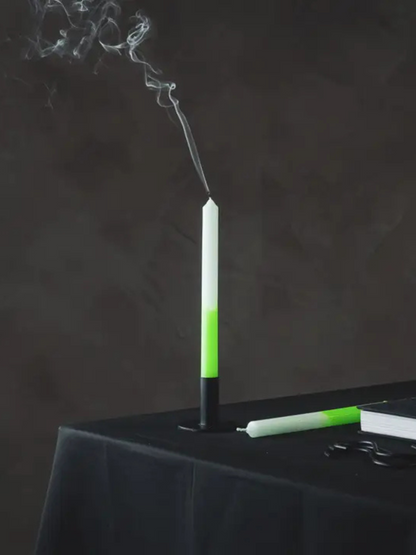 Green Dip Dye Taper Candle Set of 4