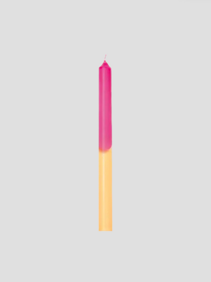 Pink & Yellow Dip Dye Taper Candle Set of 4