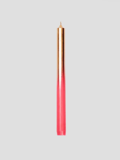 Pink & Gold Dip Dye Taper Candle Set of 4