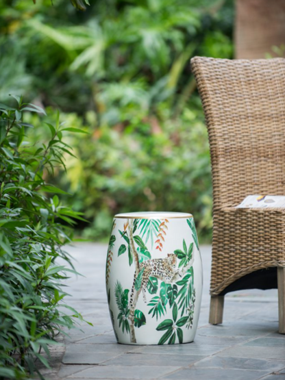 Ceramic Cheetah Stool / End Table