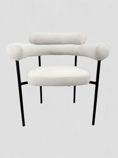 Portia Dining Chair White Velour