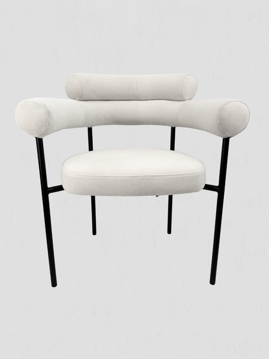 Portia Dining Chair White Velour
