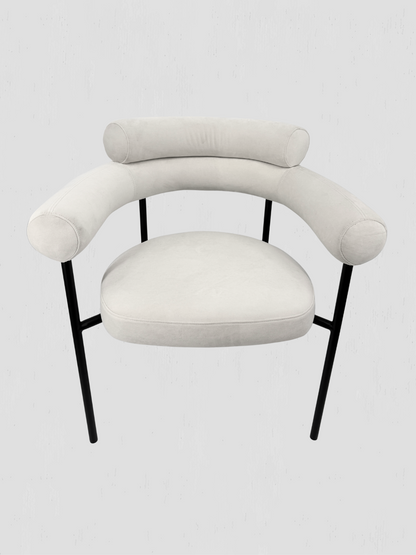 Portia Dining Chair White Velour