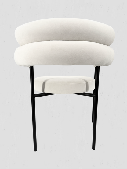 Portia Dining Chair White Velour