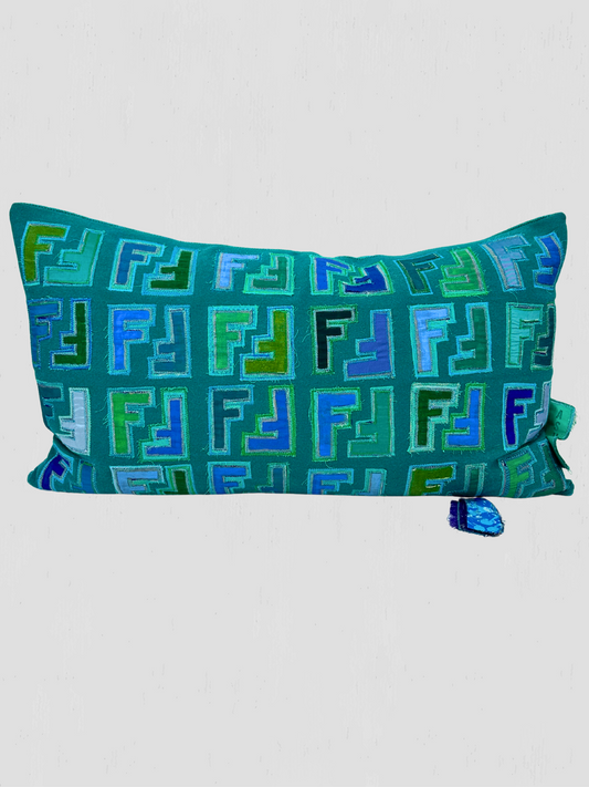 Custom Fendi Teal Pillow