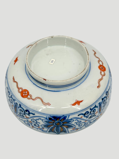 Imari Footed Decorative Porcelain Bowl Hand Painted