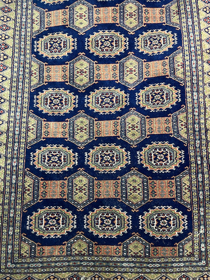 Pakistani Jaldar Rug - Geometric Medallions