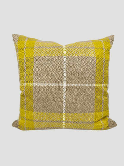 Yellow & Black Floral Linen Pillow Pair