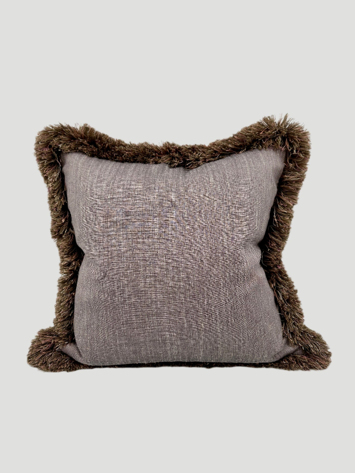 Cut Velvet Multicolor Stripe Lavender Silk Fringe Pillow