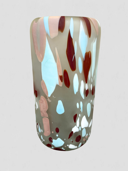 Mardi Gras Glass Vase Large