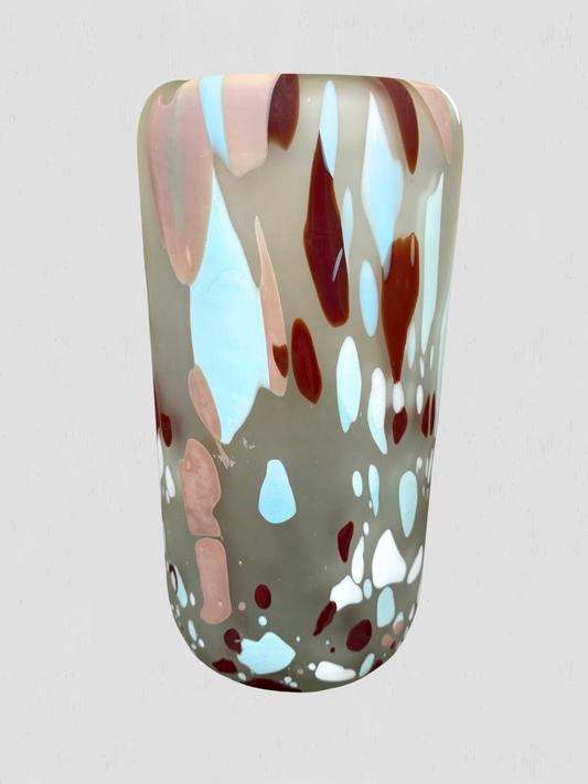 Mardi Gras Glass Vase Large