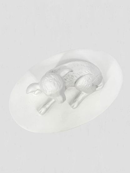 Oly Studio White Cast Resin Lamb Lidded Fable Box Animalia