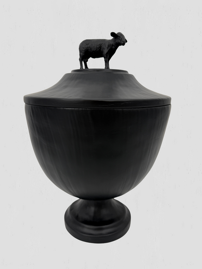Oly Studio Black Cast Resin Sheep Lidded Fable Box Animalia