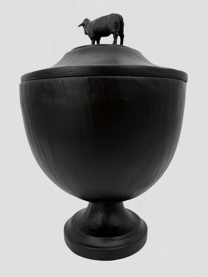 Oly Studio Black Cast Resin Sheep Lidded Fable Box Animalia