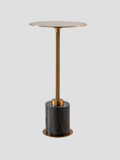Parliament Brass Black Marble Drinks Table