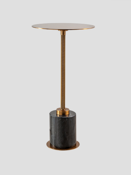Parliament Brass Black Marble Drinks Table