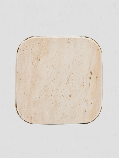Sev Travertine Brass Table