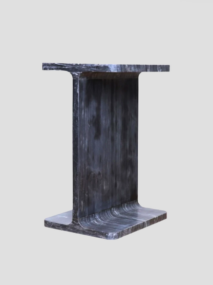 I Beam Black Marble Side Table