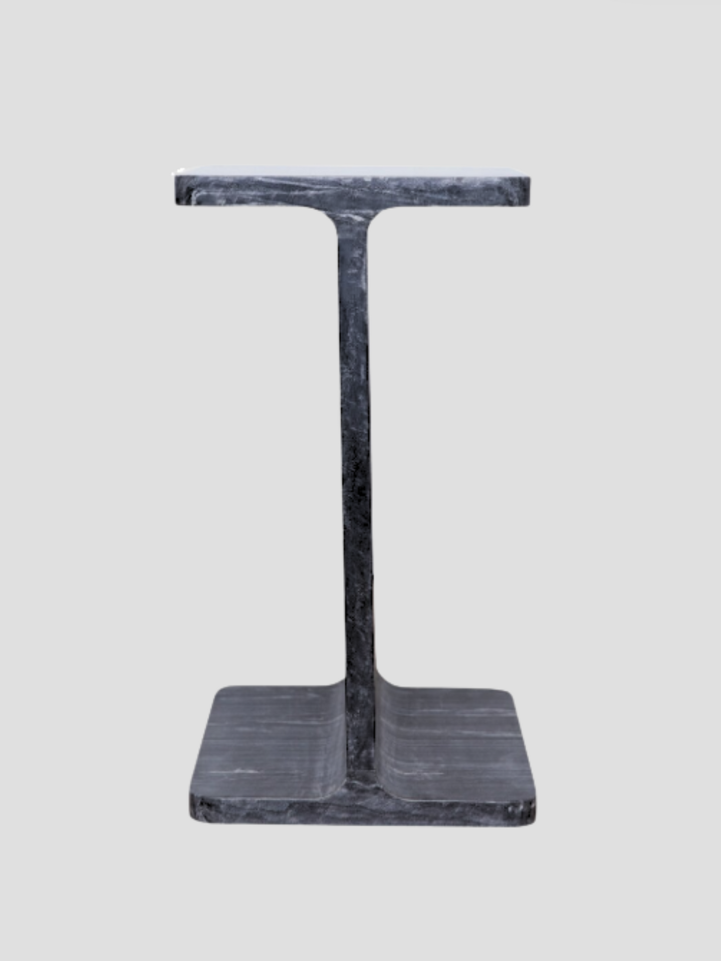 I Beam Black Marble Side Table