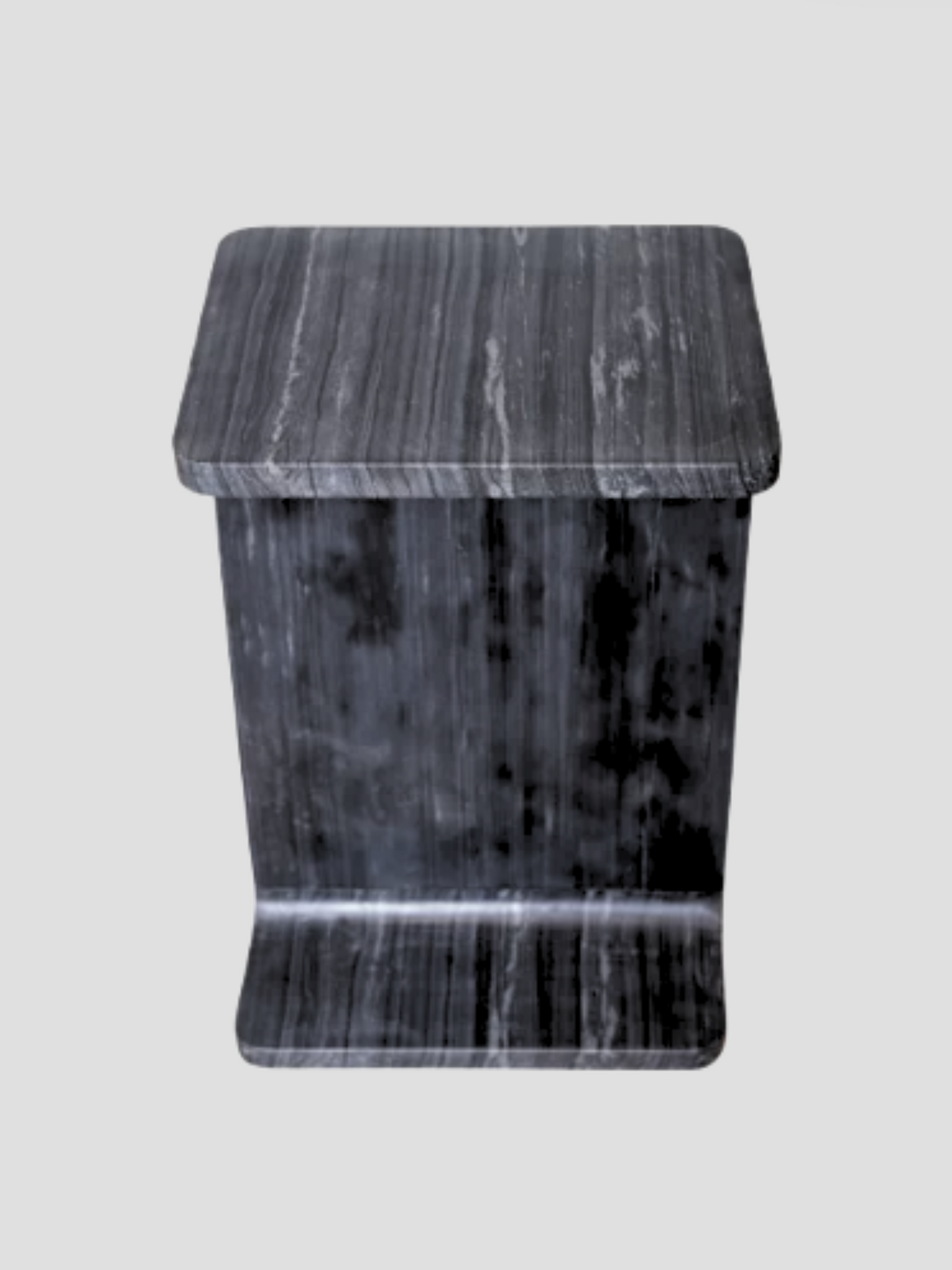 I Beam Black Marble Side Table