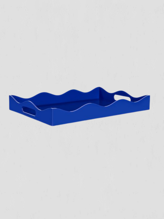 Scalloped Blue Acrylic Tray