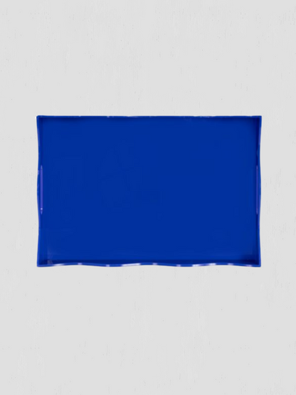 Scalloped Blue Acrylic Tray