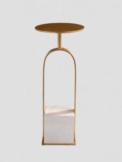 Eleanor White Marble Side Table