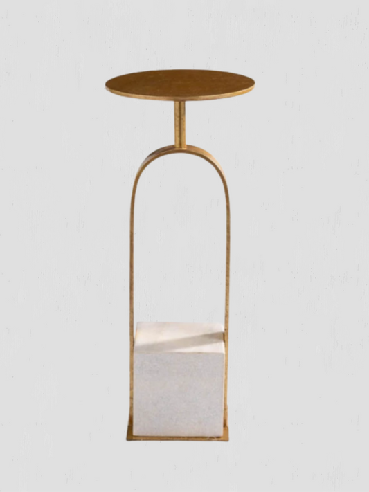 Eleanor White Marble Side Table