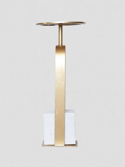 Eleanor White Marble Side Table