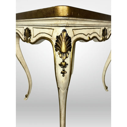 Florentine Hand Painted Gold Shell Detail Tea Table Mid-Century Hoof Foot