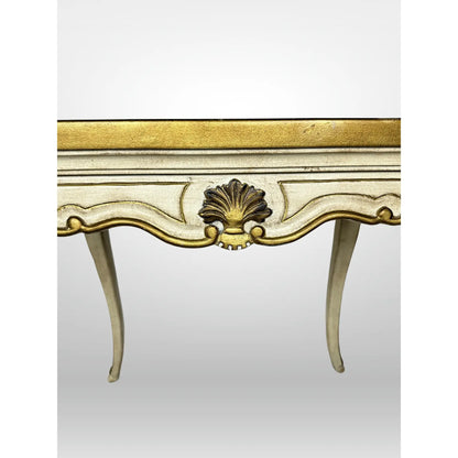 Florentine Hand Painted Gold Shell Detail Tea Table Mid-Century Hoof Foot