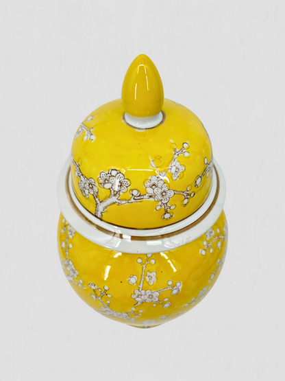 Yellow Ceramic Ginger Jar