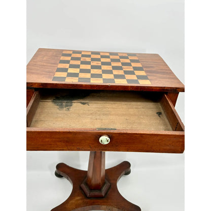 Late 19th Century Classical Mahogany Chess Table With Inlaid Top
