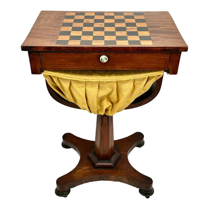 Late 19th Century Classical Mahogany Chess Table With Inlaid Top