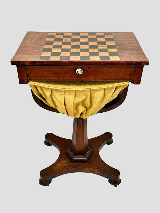 Late 19th Century Classical Mahogany Chess Table With Inlaid Top