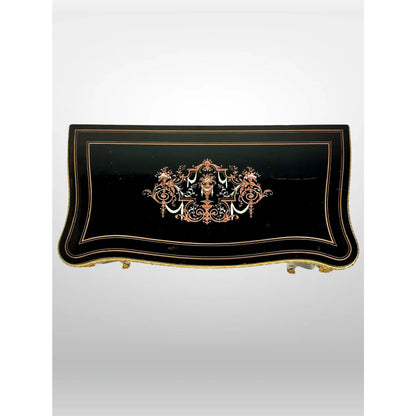 Late 19th Century Napoleon III Black Lacquer Flip Top Game Table