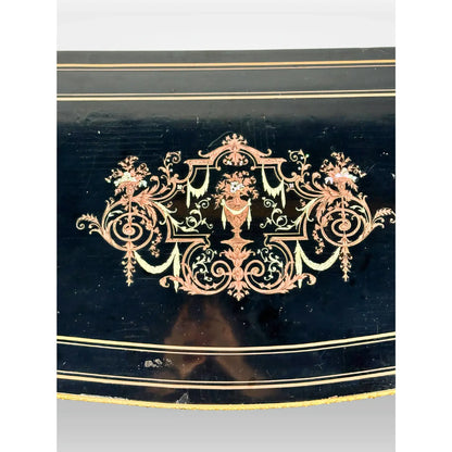 Late 19th Century Napoleon III Black Lacquer Flip Top Game Table